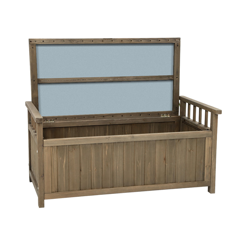 Outdoor Wooden 160L Garden Tools Storage Box Bench Brown
