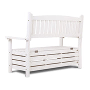 Bostin Life Gardeon Outdoor Storage Bench Box Wooden Garden Chair 2 Seat Timber Furniture White >