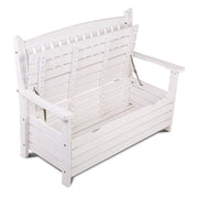 Bostin Life Gardeon Outdoor Storage Bench Box Wooden Garden Chair 2 Seat Timber Furniture White >