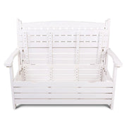 Bostin Life Gardeon Outdoor Storage Bench Box Wooden Garden Chair 2 Seat Timber Furniture White >