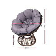 Bostin Life Papasan Chair And Side Table - Brown Furniture > Outdoor