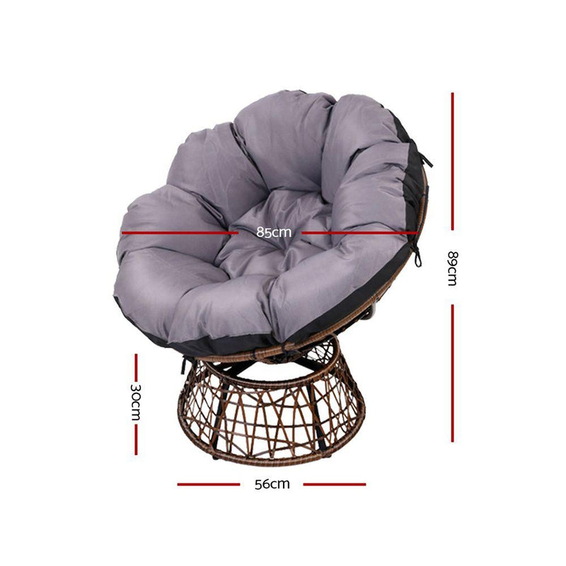 Bostin Life Papasan Chair And Side Table - Brown Furniture > Outdoor