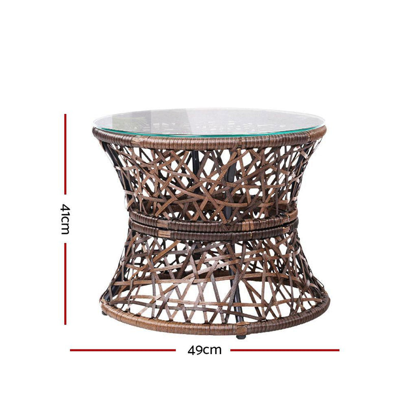 Bostin Life Papasan Chair And Side Table - Brown Furniture > Outdoor