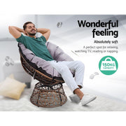 Bostin Life Papasan Chair And Side Table - Brown Furniture > Outdoor