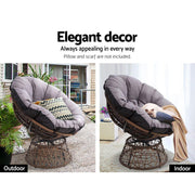 Bostin Life Papasan Chair And Side Table - Brown Furniture > Outdoor