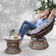 Bostin Life Papasan Chair And Side Table - Brown Furniture > Outdoor