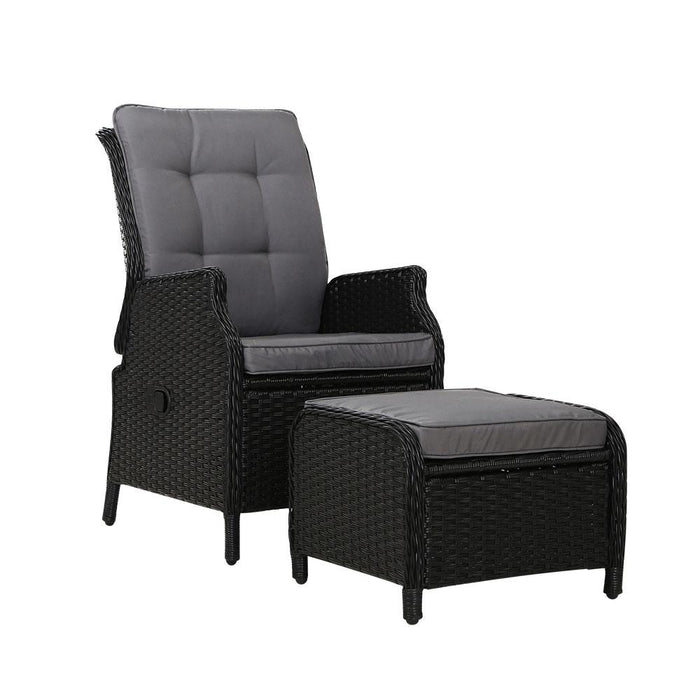 Bostin Life Recliner Chair Sun Lounge Setting Outdoor Furniture Patio Wicker Sofa Dropshipzone