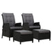 Bostin Life Recliner Chairs Sun Lounge Outdoor Setting Patio Furniture Wicker Sofa 2Pcs Dropshipzone