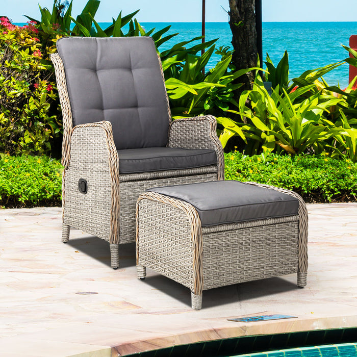 Outdoor Wicker Sun lounge Recliner Chair