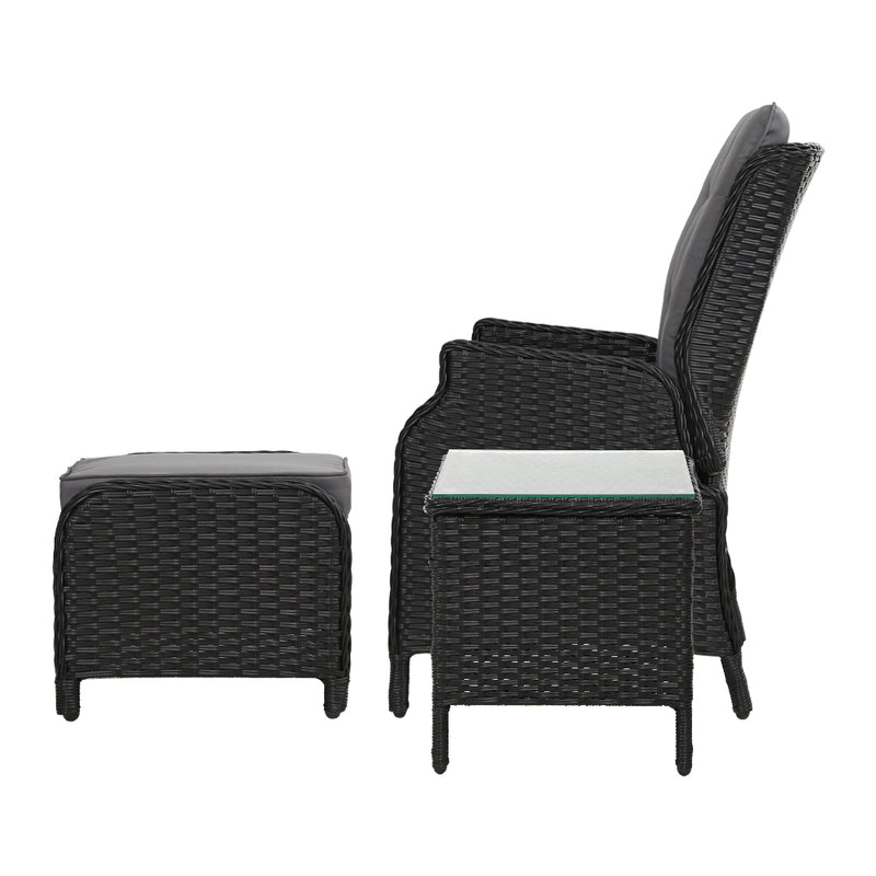 Recliner Chairs Sun lounge Setting Outdoor Furniture Patio Garden Wicker