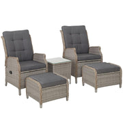Bostin Life Recliner Chairs Sun Lounge Outdoor Setting Patio Furniture Garden Wicker Dropshipzone