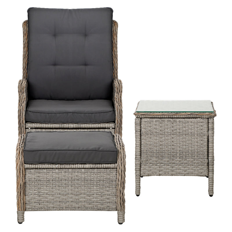 Outdoor Wicker Sun lounge Recliner Chairs Setting