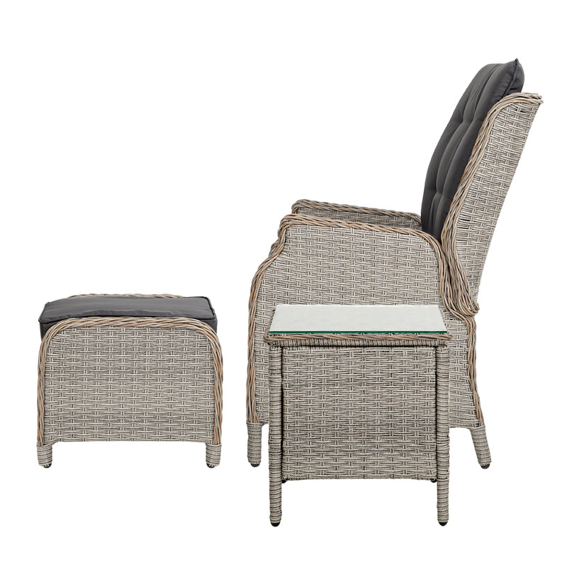 Outdoor Wicker Sun lounge Recliner Chairs Setting