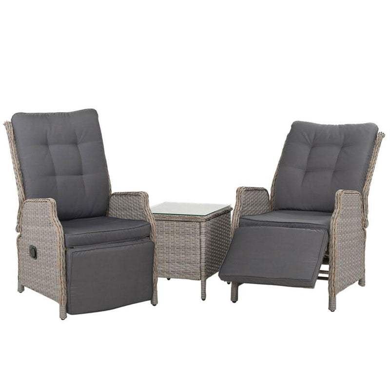 Bostin Life Recliner Chairs Outdoor Sun Lounge Setting Patio Furniture Wicker Sofa Dropshipzone