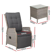 Bostin Life Recliner Chairs Outdoor Sun Lounge Setting Patio Furniture Wicker Sofa Dropshipzone