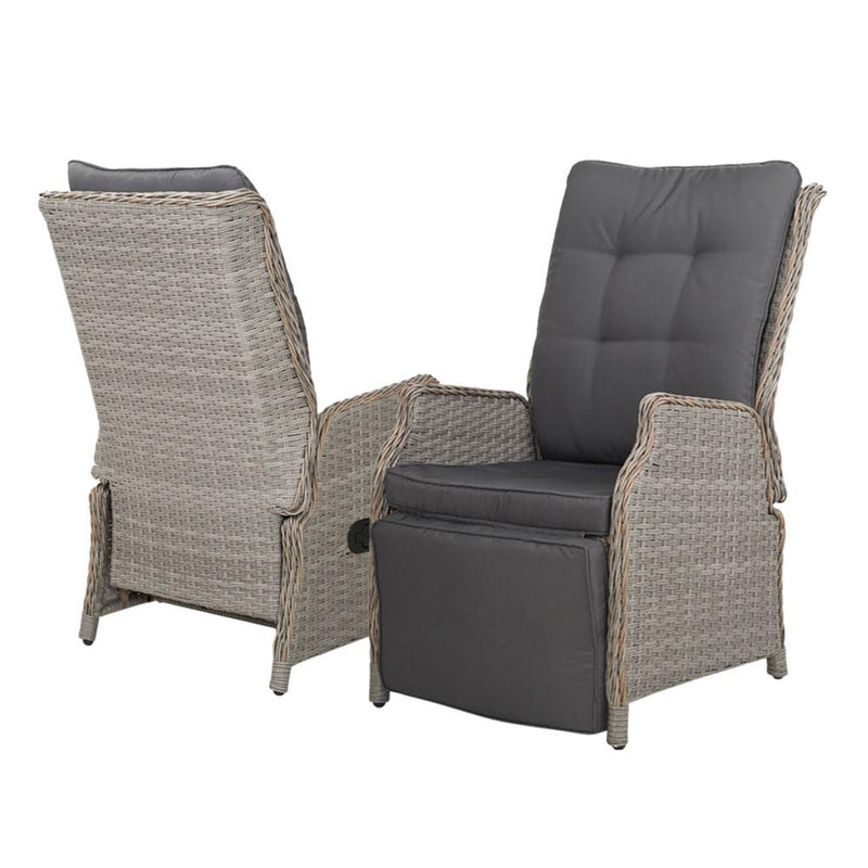Bostin Life Recliner Chairs Outdoor Sun Lounge Setting Patio Furniture Wicker Sofa Dropshipzone
