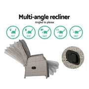 Bostin Life Recliner Chairs Outdoor Sun Lounge Setting Patio Furniture Wicker Sofa Dropshipzone