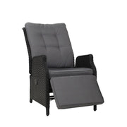 Gardeon Recliner Chair Sun Lounge Setting Outdoor Furniture Patio Wicker Sofa Dropshipzone