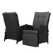 Gardeon Recliner Chair Sun Lounge Setting Outdoor Furniture Patio Wicker Sofa Dropshipzone