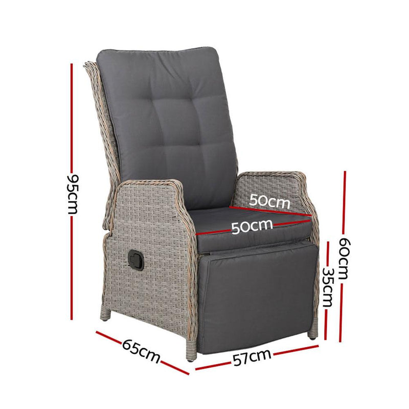 Bostin Life Sun Lounge Setting Recliner Chair Outdoor Furniture Patio Wicker Sofa Dropshipzone