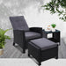 Bostin Life Outdoor Setting Recliner Chair Table Set Wicker Lounge Patio Furniture Black