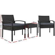 Bostin Life 3-Piece Outdoor Set - Black Dropshipzone