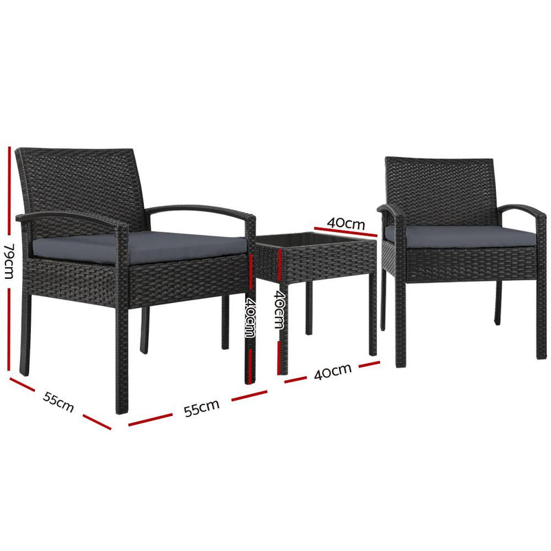 Bostin Life 3-Piece Outdoor Set - Black Dropshipzone