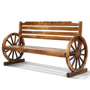 Bostin Life Gardeon Garden Wooden Wagon Chair 3 Seat Outdoor Furniture Backyard Lounge Period Style