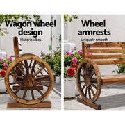 Bostin Life Gardeon Garden Wooden Wagon Chair 3 Seat Outdoor Furniture Backyard Lounge Period Style