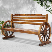 Bostin Life Gardeon Garden Wooden Wagon Chair 3 Seat Outdoor Furniture Backyard Lounge Period Style