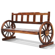 Gardeon Garden Bench Wooden Wagon Chair 3 Seat Outdoor Furniture Backyard Lounge Charcoal >