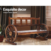 Gardeon Garden Bench Wooden Wagon Chair 3 Seat Outdoor Furniture Backyard Lounge Charcoal >
