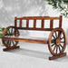 Gardeon Garden Bench Wooden Wagon Chair 3 Seat Outdoor Furniture Backyard Lounge Charcoal >
