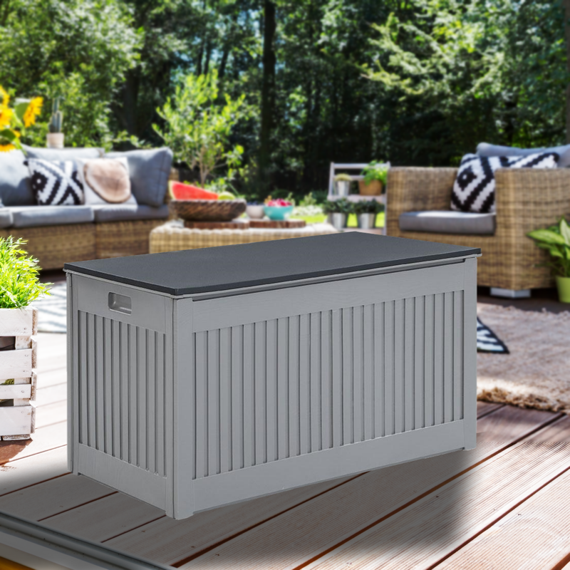 Outdoor Garden 270L Storage Box Container - Dark Grey