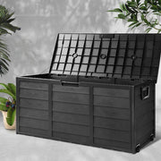 Bostin Life Giantz 290L Outdoor Storage Box Lockable Weatherproof Garden Deck Toy Shed All Black