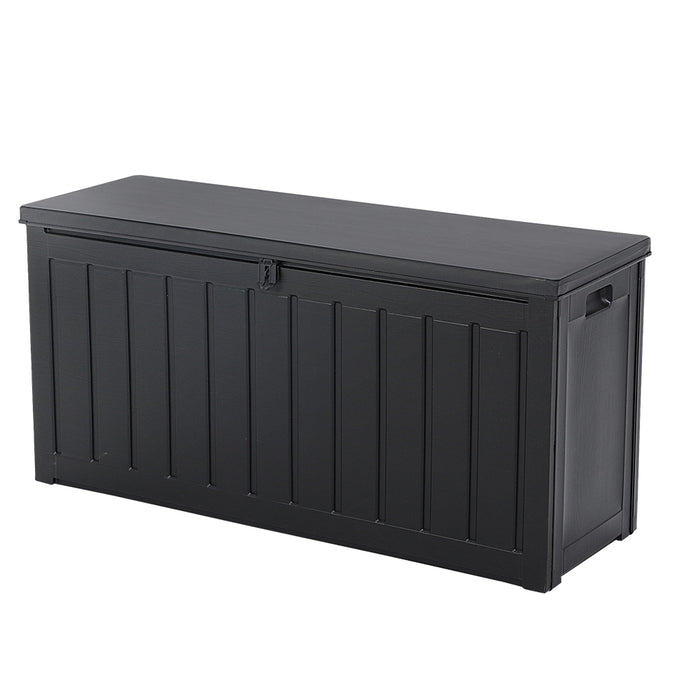 Outdoor 240L Lockable Weatherproof Garden Tools Storage Box Bench Black