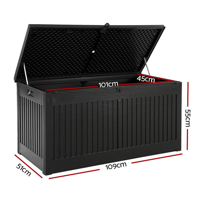 Bostin Life Gardeon Outdoor Storage Box Container Garden Toy Indoor Tool Chest Sheds 270L Black