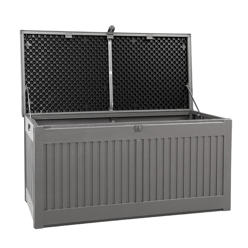 Bostin Life Gardeon Outdoor Storage Box Container Garden Toy Indoor Tool Chest Sheds 270L Dark Grey