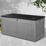 Bostin Life Gardeon Outdoor Storage Box Container Garden Toy Indoor Tool Chest Sheds 270L Dark Grey