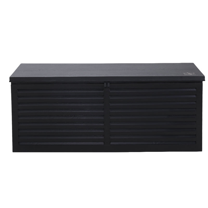 Outdoor 390L Lockable Weatherproof Garden Tools Storage Box Bench Black