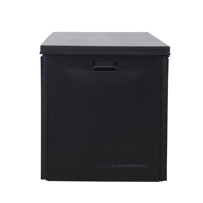 Outdoor 390L Lockable Weatherproof Garden Tools Storage Box Bench Black