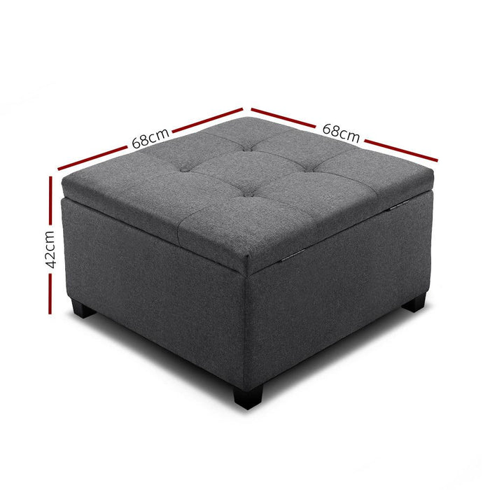 Bostin Life Artiss Storage Ottoman Blanket Box Linen Foot Stool Chest Couch Bench Toy Rest