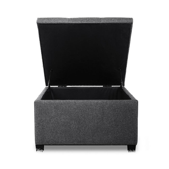 Bostin Life Artiss Storage Ottoman Blanket Box Linen Foot Stool Chest Couch Bench Toy Rest