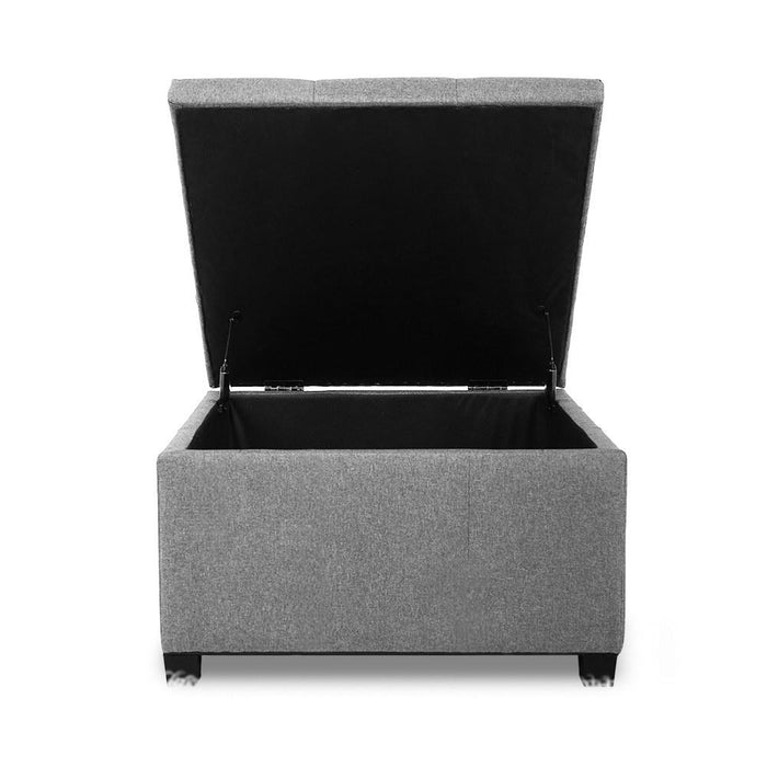 Bostin Life Artiss Storage Ottoman Blanket Box Linen Foot Stool Chest Couch Bench Toy Grey