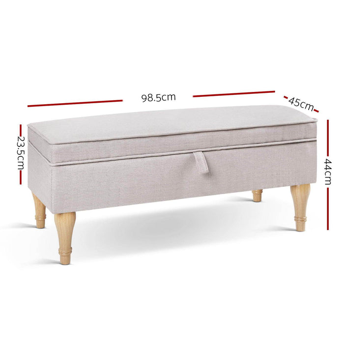 Bostin Life Artiss Fabric Storage Ottoman - Beige Dropshipzone