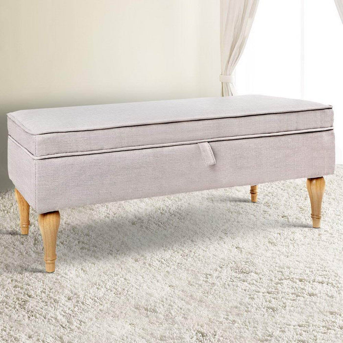 Bostin Life Artiss Fabric Storage Ottoman - Beige Dropshipzone