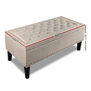 Bostin Life Artiss Fabric Storage Ottoman - Taupe Dropshipzone