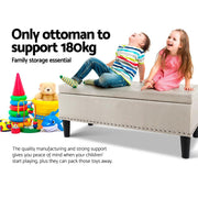 Bostin Life Artiss Fabric Storage Ottoman - Taupe Dropshipzone