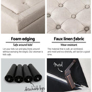 Bostin Life Artiss Fabric Storage Ottoman - Taupe Dropshipzone