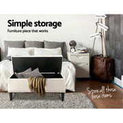 Bostin Life Artiss Fabric Storage Ottoman - Taupe Dropshipzone